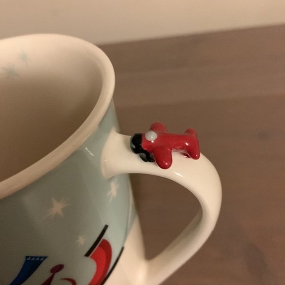 Starbucks “Winter Wonderland” White and Red Porcelain Mug with Airplane Handle - Picture 3 of 6